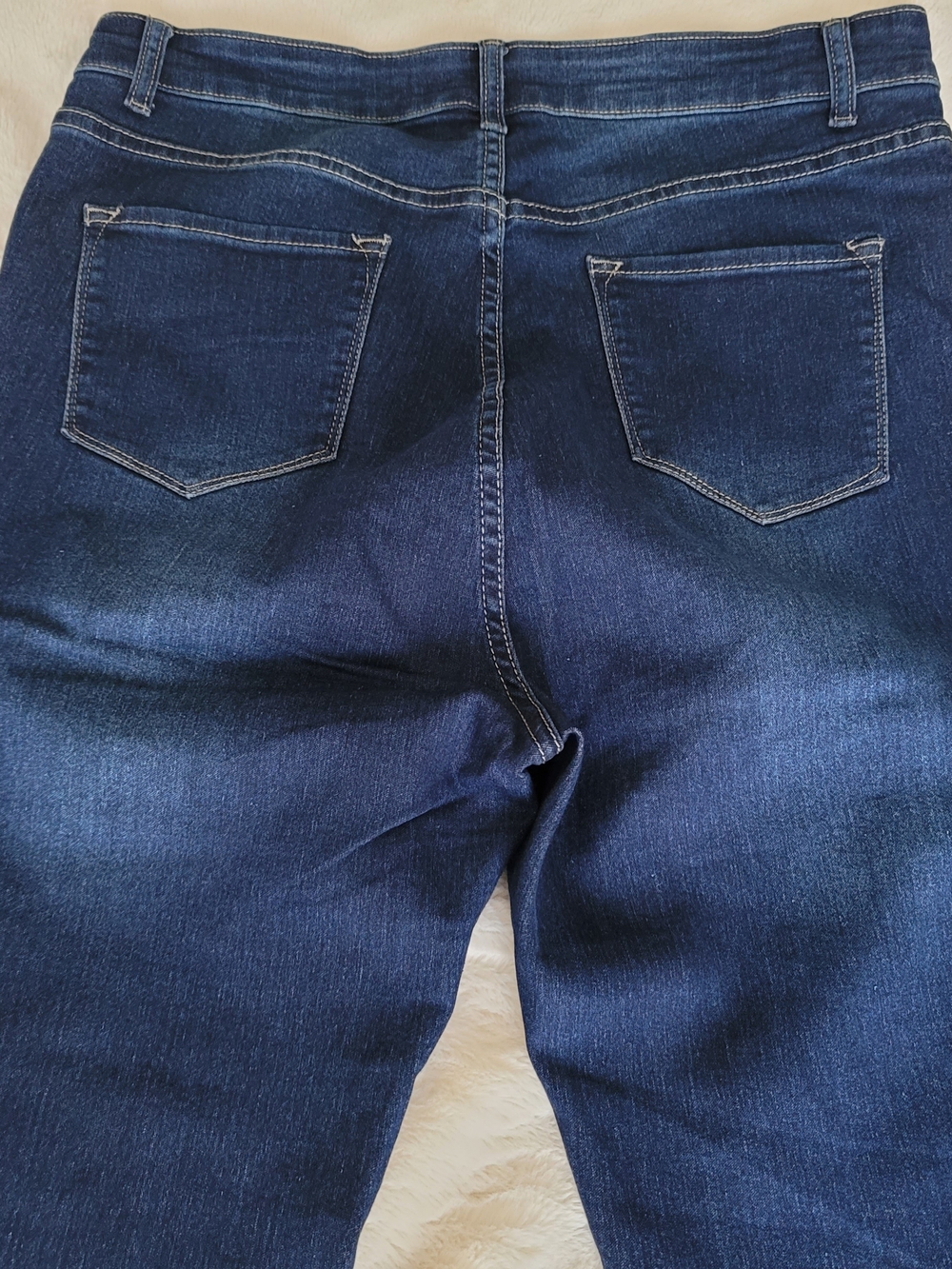 NWOT Fashion Nova Dark Indigo Distressed Skinny Jeans - Picture 7 of 11